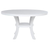 Judd 54-inch Round Dining Wood Table with Shelf Pearl White - Tampa Furniture Outlet