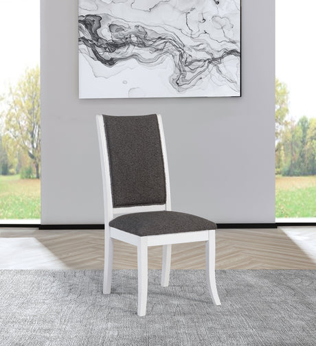Judd Upholstered Dining Side Chair Pearl White (Set of 2) - Tampa Furniture Outlet