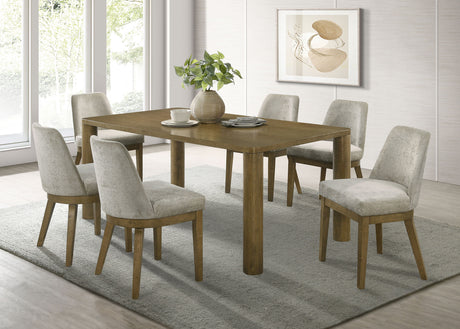 Tampa Furniture Outlet - Coaster - Castlewood 7-piece 71-inch Rectangular Dining Set Brown Oak - 109351-S7