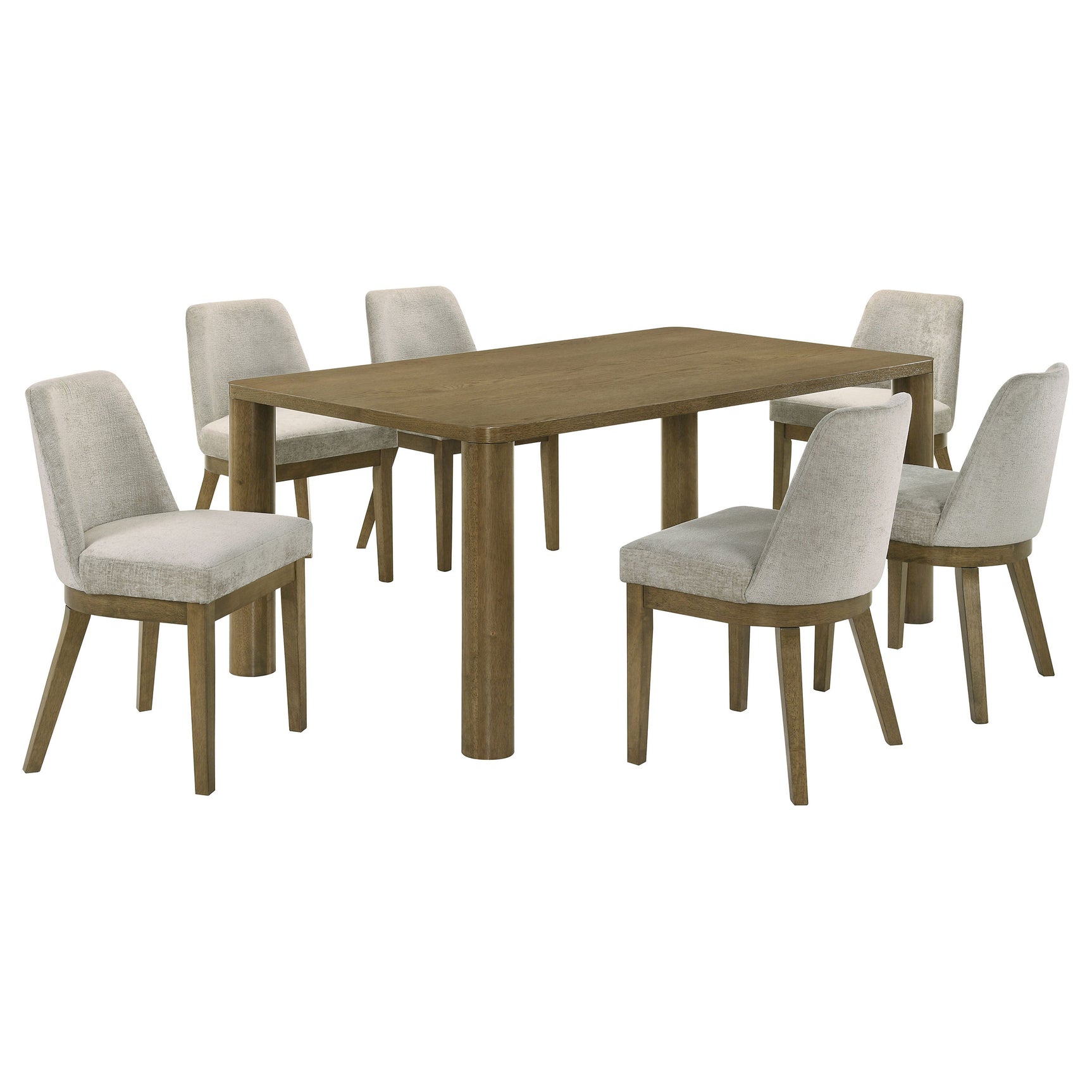 Castlewood 7-piece 71-inch Rectangular Dining Set Brown Oak - Tampa Furniture Outlet