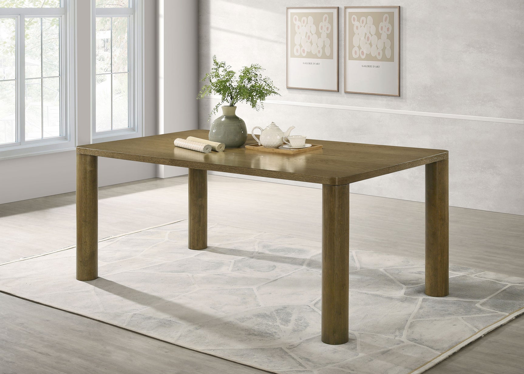Castlewood 71-inch Rectangular Wood Dining Table Brown Oak - Tampa Furniture Outlet
