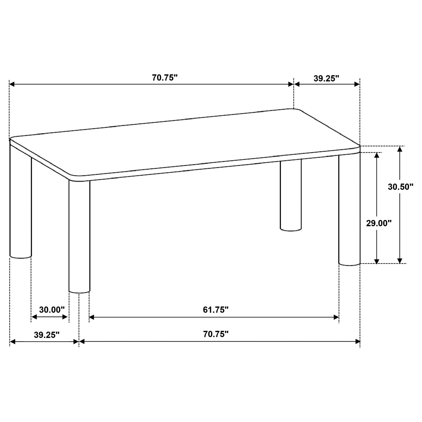 Castlewood 71-inch Rectangular Wood Dining Table Brown Oak - Tampa Furniture Outlet