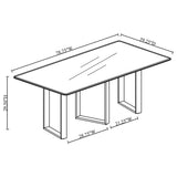 Desden 79-inch Rectangular Sintered Stone Dining Table Grey - Tampa Furniture Outlet