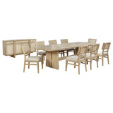 Kailani 10-piece Wood Dining Set with Sideboard Beige Oak - Tampa Furniture Outlet