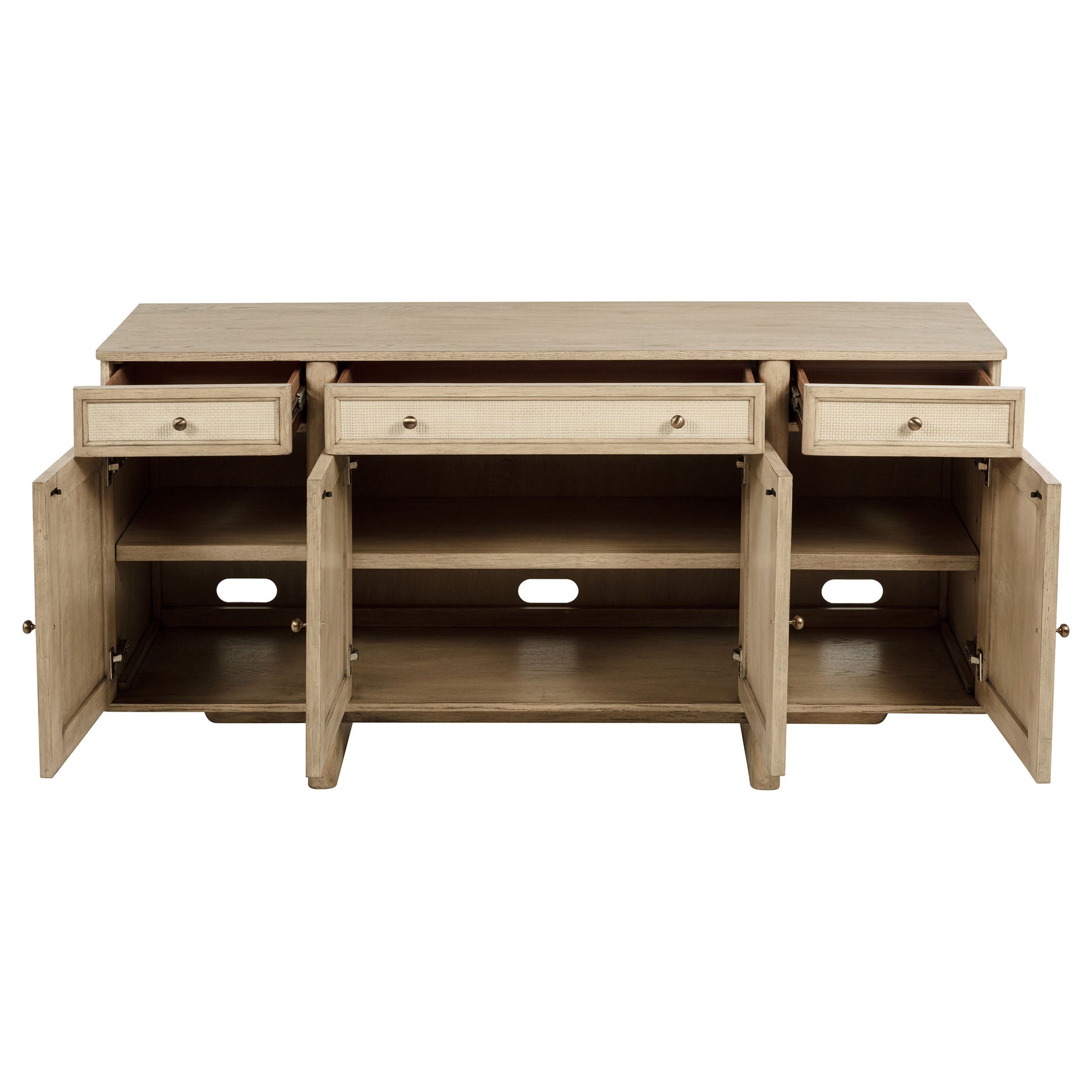 Kailani 10-piece Wood Dining Set with Sideboard Beige Oak - Tampa Furniture Outlet
