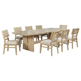 Kailani 9-piece Rectangular Wood Dining Table Set Beige Oak - Tampa Furniture Outlet