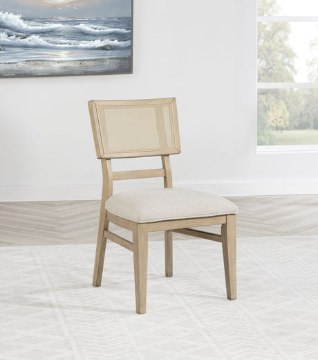 Kailani Rattan Cane Dining Side Chair Beige Oak (Set of 2) - Tampa Furniture Outlet