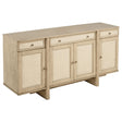 Tampa Furniture Outlet - Coaster - Kailani 4-door Cane Sideboard Buffet Cabinet Beige Oak - 109385