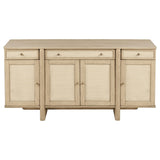 Kailani 4-door Cane Sideboard Buffet Cabinet Beige Oak - Tampa Furniture Outlet