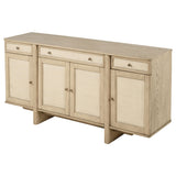Kailani 4-door Cane Sideboard Buffet Cabinet Beige Oak - Tampa Furniture Outlet