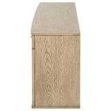 Kailani 4-door Cane Sideboard Buffet Cabinet Beige Oak - Tampa Furniture Outlet