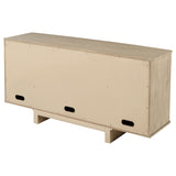 Kailani 4-door Cane Sideboard Buffet Cabinet Beige Oak - Tampa Furniture Outlet