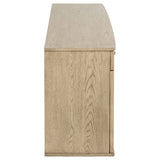 Kailani 4-door Cane Sideboard Buffet Cabinet Beige Oak - Tampa Furniture Outlet