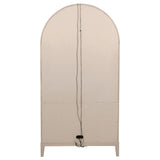 Kailani 4-Door Cane Dining Vitrine Display Cabinet Beige Oak - Tampa Furniture Outlet