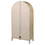 Kailani 4-Door Cane Dining Vitrine Display Cabinet Beige Oak - Tampa Furniture Outlet