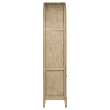 Kailani 4-Door Cane Dining Vitrine Display Cabinet Beige Oak - Tampa Furniture Outlet