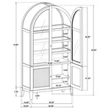 Kailani 4-Door Cane Dining Vitrine Display Cabinet Beige Oak - Tampa Furniture Outlet