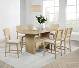 Tampa Furniture Outlet - Coaster - Kailani 7-piece Wood Counter Height Dining Set Beige Oak - 109388-S7