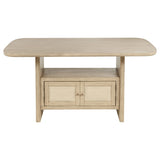 Kailani Cane Counter Height Storage Dining Table Beige Oak - Tampa Furniture Outlet