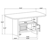 Kailani Cane Counter Height Storage Dining Table Beige Oak - Tampa Furniture Outlet