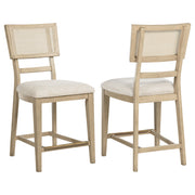 Tampa Furniture Outlet - Coaster - Kailani Rattan Cane Counter Side Chair Beige Oak (Set of 2) - 109389