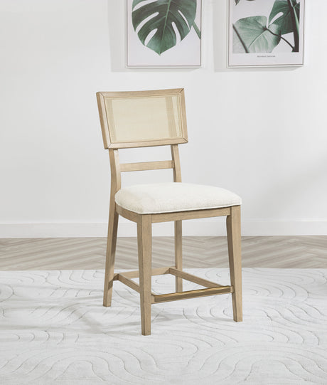 Kailani Rattan Cane Counter Side Chair Beige Oak (Set of 2) - Tampa Furniture Outlet