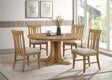 Tampa Furniture Outlet - Coaster - Hartville 5-piece Round Dining Table Set Natural Light Brown - 109460-S5