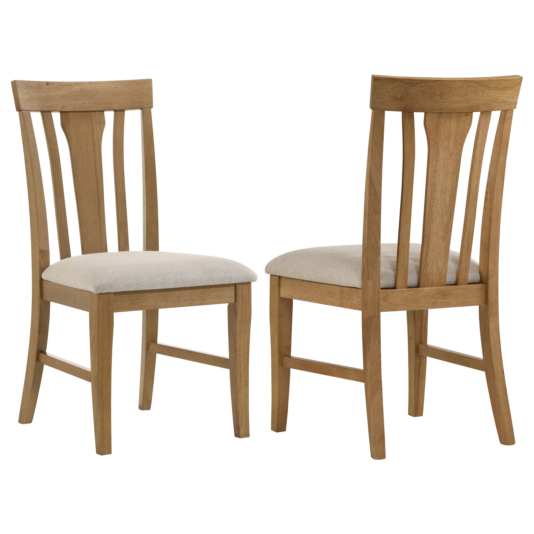 Tampa Furniture Outlet - Coaster - Hartville Dining Side Chair Natural Light Brown (Set of 2) - 109462