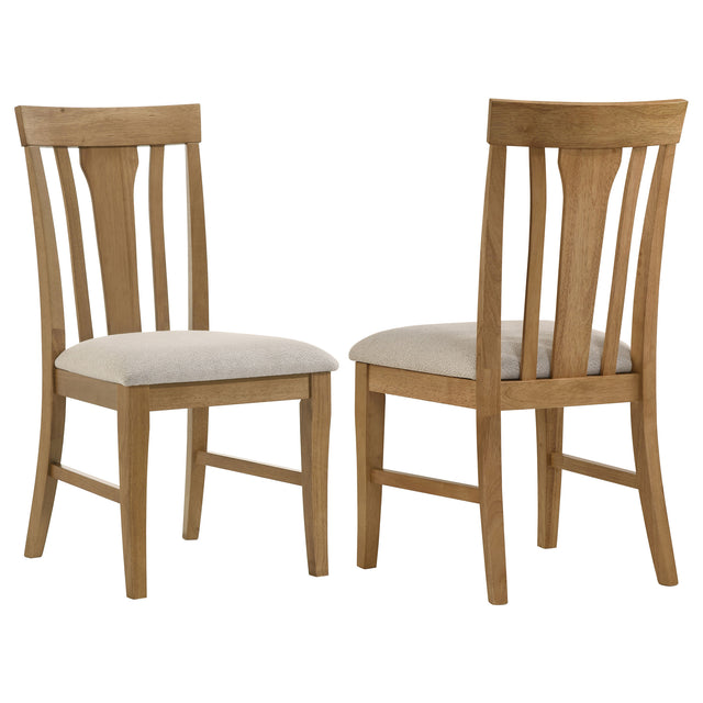 Tampa Furniture Outlet - Coaster - Hartville Dining Side Chair Natural Light Brown (Set of 2) - 109462