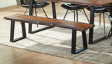 Tampa Furniture Outlet - Coaster - Ditman Live Edge Wood Dining Bench Grey Sheesham - 110183