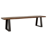 Ditman Live Edge Wood Dining Bench Grey Sheesham - Tampa Furniture Outlet