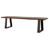 Ditman Live Edge Wood Dining Bench Grey Sheesham - Tampa Furniture Outlet