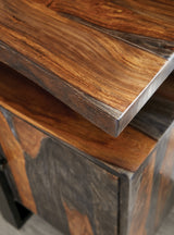 Ditman 4-door Solid Wood Sideboard Buffet Grey Sheesham - Tampa Furniture Outlet