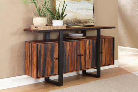 Ditman 4-door Solid Wood Sideboard Buffet Grey Sheesham - Tampa Furniture Outlet