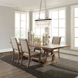 Tampa Furniture Outlet - Coaster - Brockway 5-piece Extension Leaf Dining Set Barley Brown - 110291-S5