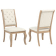 Tampa Furniture Outlet - Coaster - Brockway Upholstered Dining Chair Barley Brown (Set of 2) - 110292