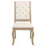 Brockway Upholstered Dining Chair Barley Brown (Set of 2) - Tampa Furniture Outlet