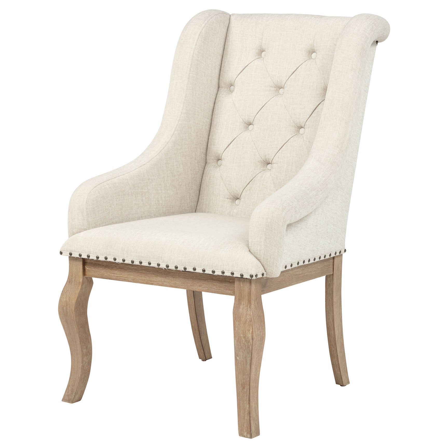 Brockway Upholstered Arm Chair Barley Brown (Set of 2) - Tampa Furniture Outlet