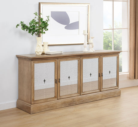 Brockway 4-door Dining Sideboard Buffet Cabinet Barley Brown - Tampa Furniture Outlet