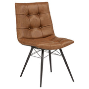 Tampa Furniture Outlet - Coaster - Aiken Faux Leather Upholstered Dining Side Chair Saddle Brown (Set of 4) - 110302SDL