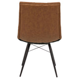 Aiken Faux Leather Upholstered Dining Side Chair Saddle Brown (Set of 4)