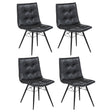 Tampa Furniture Outlet - Coaster - Aiken Faux Leather Upholstered Dining Side Chair Charcoal Grey (Set of 4) - 110302