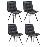 Tampa Furniture Outlet - Coaster - Aiken Faux Leather Upholstered Dining Side Chair Charcoal Grey (Set of 4) - 110302