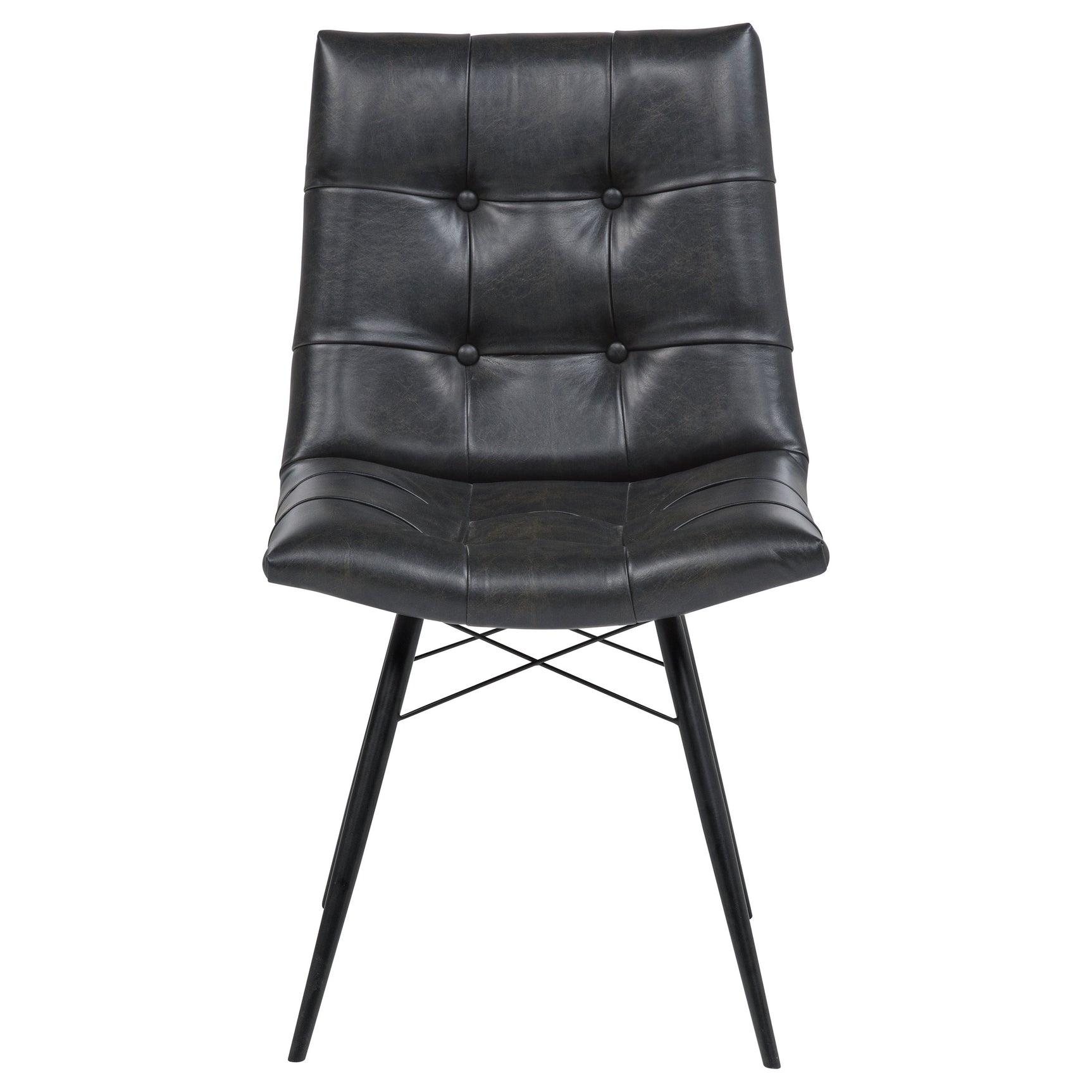 Aiken Faux Leather Upholstered Dining Side Chair Charcoal Grey (Set of 4) - Tampa Furniture Outlet