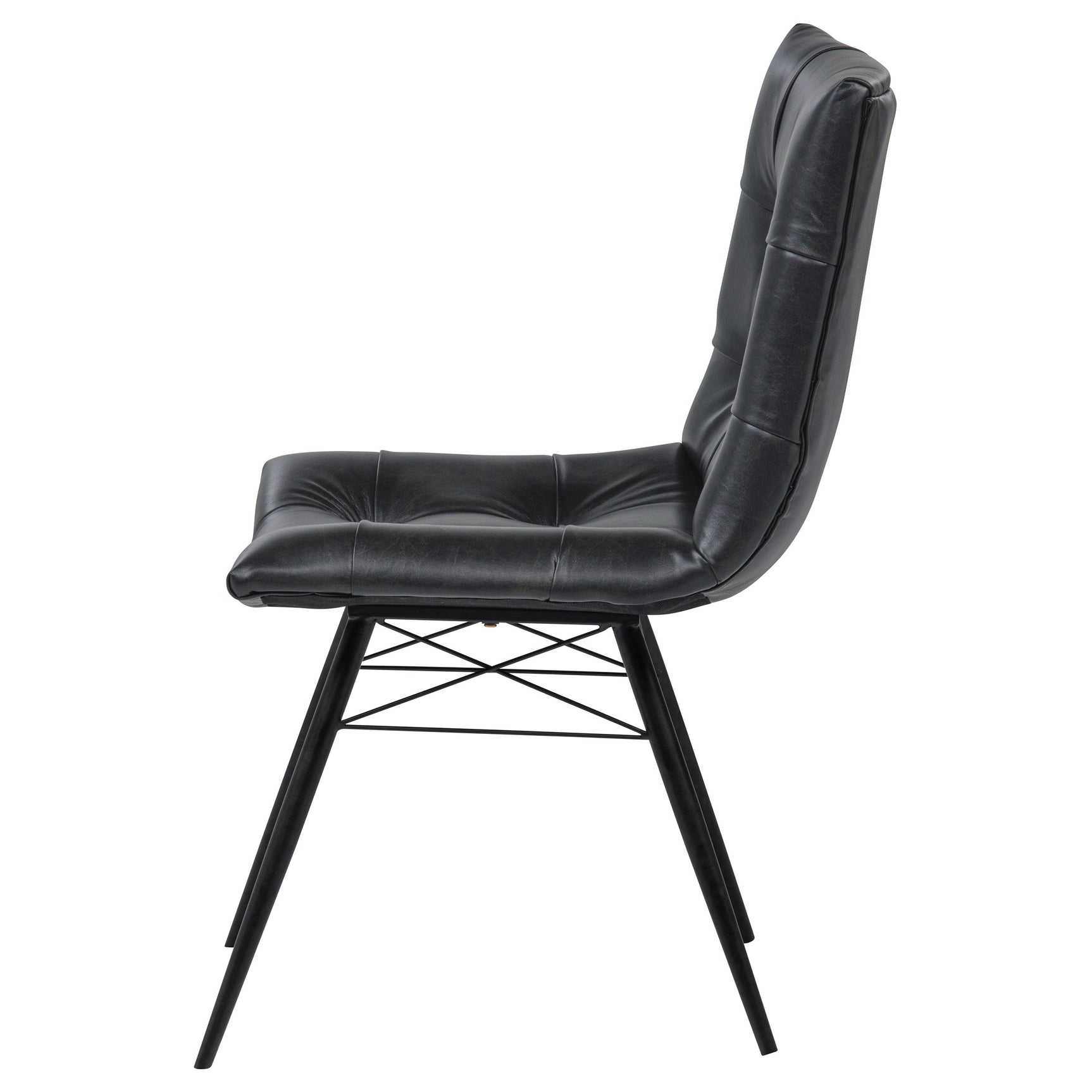Aiken Faux Leather Upholstered Dining Side Chair Charcoal Grey (Set of 4) - Tampa Furniture Outlet