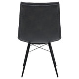 Aiken Faux Leather Upholstered Dining Side Chair Charcoal Grey (Set of 4) - Tampa Furniture Outlet