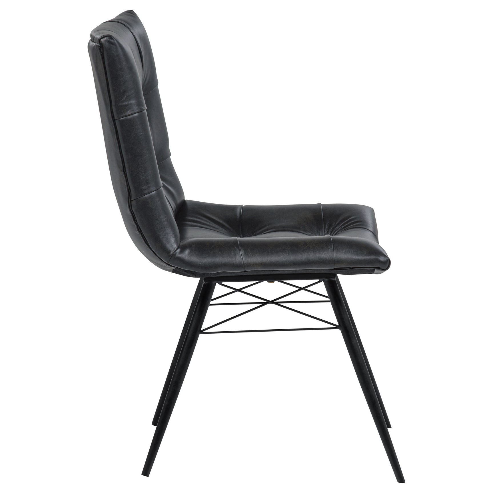 Aiken Faux Leather Upholstered Dining Side Chair Charcoal Grey (Set of 4) - Tampa Furniture Outlet