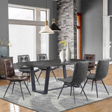 Aiken Faux Leather Upholstered Dining Side Chair Charcoal Grey (Set of 4) - Tampa Furniture Outlet