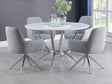 Tampa Furniture Outlet - Coaster - Abby 5-piece Round Dining Table Set White High Gloss - 110321-S5