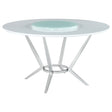 Tampa Furniture Outlet - Coaster - Abby Round 54-inch Lazy Susan Dining Table White High Gloss - 110321